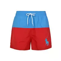 polo ralph lauren short de bain discount poney blue rouge